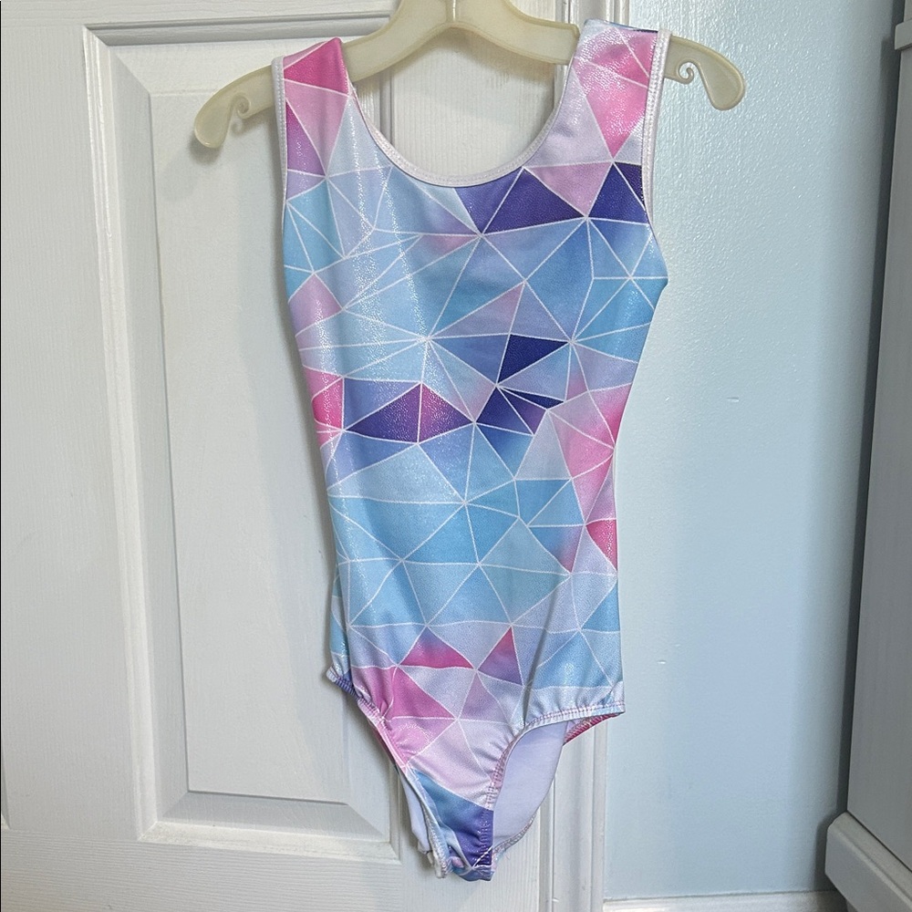 Amazon Kids Geometric Leotard in Pink and Blue
